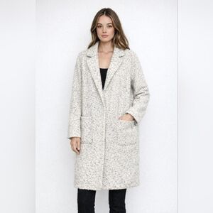 Topshop US 4 Light Gray Oversized Wool Blend Coat